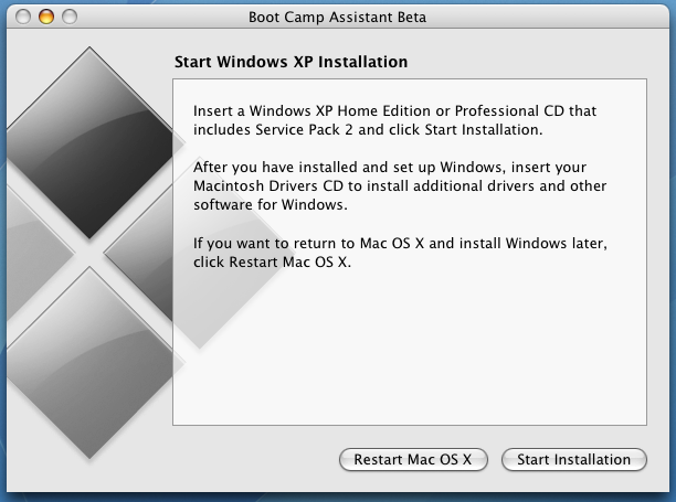 windows xp sp2 for mac